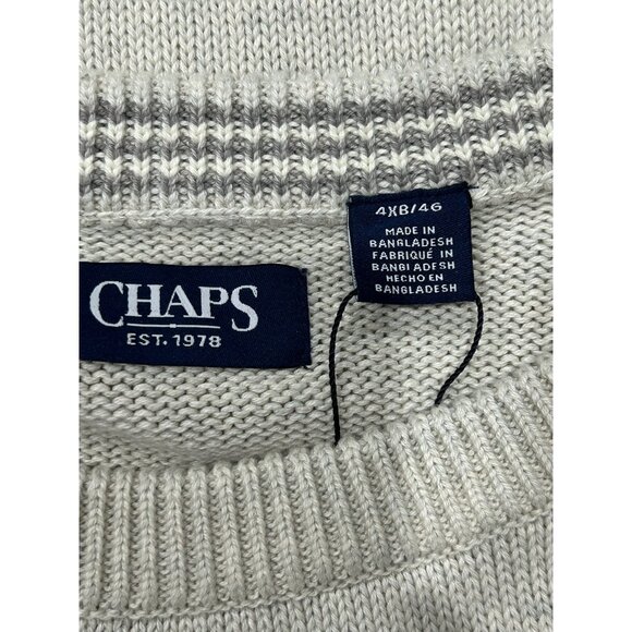 Chaps Mens 4XB NWT Crewneck Sweater Beige Pullover Casual Wear - Picture 5 of 8